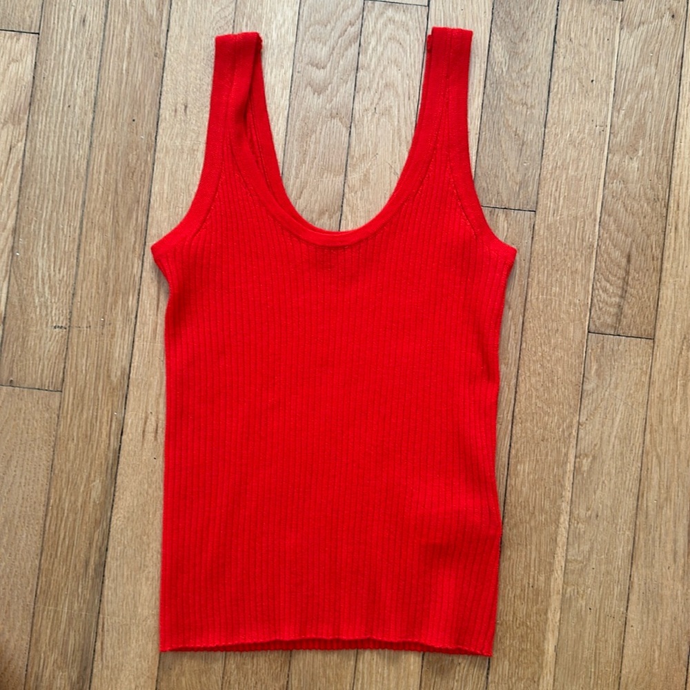 J. Crew Featherweight Cashmere Ribbed Tank Top M
